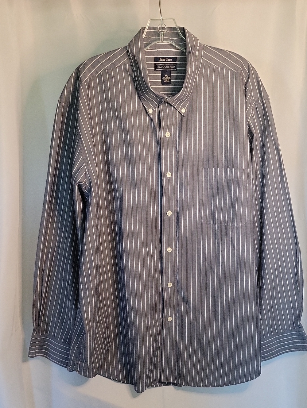 Saddlebred Navy Pinstripe Button-Down Dress Shirt
